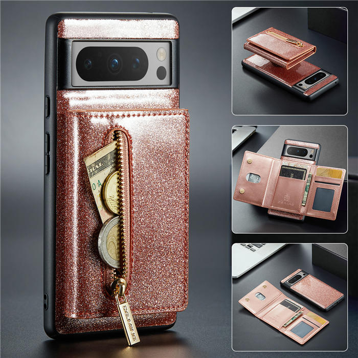 Dg Ming Google Pixel Pro Magnetic Wallet Glitter Leather Case