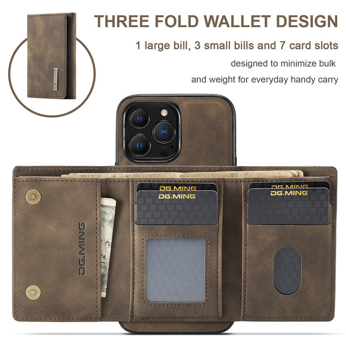 Dgming Iphone 13 Pro M1 Detachable Mini Wallet Case With 7 Card Slots 8063