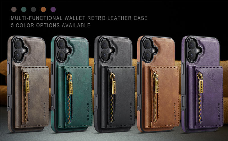 DG.MING iPhone 16 Wallet RFID Blocking Case